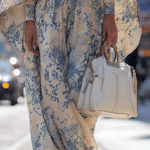Women's Elegant Blended Printed Bell Sleeve High Waist Maxi Dress