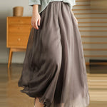 Casual Solid Color Chiffon Column Wide Leg Pants&Skirt