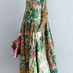 National Style Flower Printed Long Dress