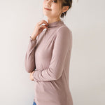 10 Colors Simple Solid Color Long Sleeves High-Neck T-Shirt Top