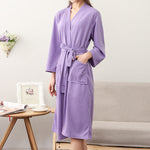 Comfortable Solid Bandage Thin Pajama Robe