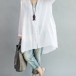 Original Solid Sun-Protection V-Neck Blouse Tops
