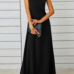 A-Line Loose Solid Color Round-Neck Maxi Dresses