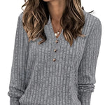 Mira ��� Soft Ribbed V-Neck Knit Top