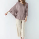 Vintage Loose Round-Neck Batwing Sleeves Shirts