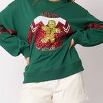 Christmas Sequined Crewneck Casual Sweatshirt