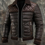 Milan | Brown Quilted Jacket with Cozy Sherpa Collar