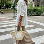 Fashion White Solid Color Tassel Loose Jacket