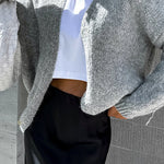 Solid Color Casual Long Sleeve Knitted Cardigan