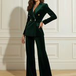 Long Sleeves Buttoned Contrast Color Pockets Split-Joint Notched Collar Blazer Outerwear