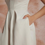 High Waisted Loose Pockets Solid Color Zipper V-Neck Jumpsuits