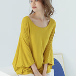 Vintage Loose Round-Neck Batwing Sleeves Shirts