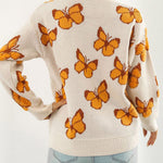 Three-dimensional butterfly women's loose autumn and winter long-sleeved sweater
