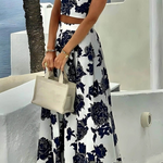 Fashion Printed Suspender Top And Skirt Two-Piece Set