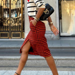Love striped knitted cardigan