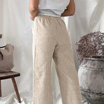 Cotton Linen Loose Fashion Casual Straight Leg Pants Women's Clothes