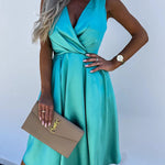 Hold You In My Memory Satin Midi Dress
