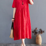 Cotton Blend Solid Color Irregularity Dress