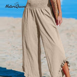 Women's Ruffles Casual Cotton And Linen 3/4 Sleeves Shirt