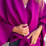 Solid Color Loose V-neck Shawl Cape Jacket