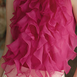 Ruffled High-Neck Sleeveless Chiffon Blouse