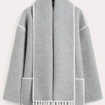Scarf-Neckline Felt Woolen Coat