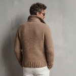 Men's Classic Retro Tough Style Double-breasted Lapel Knitted Cardigan