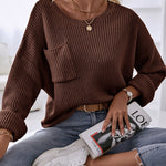 Pocket Oversized Knitted Pullover Sweater