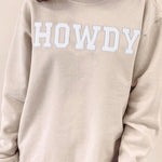 Gray HOWDY Drop Shoulder Graphic Sweatshirt