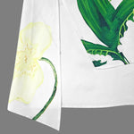 High-Low Loose Asymmetric Floral Printed Split-Joint Split-Side Lapel Blouses