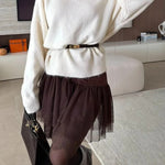 Upper East Chic Knit Wide Neck Long Sleeve Relaxed Sweater