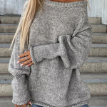 Casual Street Atmosphere Knit Wide Neck Loose Sweater