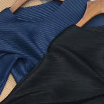 Half Sleeves Irregular Clipping Pleated Solid Color Round-Neck Midi Dresses