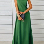 A-Line Loose Solid Color Round-Neck Maxi Dresses