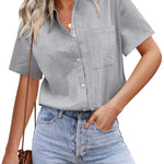 Short Sleeve Blouses Lightweight Loose Top - Zeagoo (Us Only)
