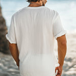 Men's Casual Simple V-neck Cotton Short-sleeved T-shirt