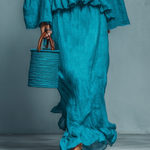 Women's Minimalist Linen Blend Blouse And Straight Skirt Set