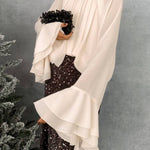 CREAM RUFFLED BLOUSE
