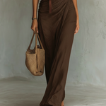 Women's Minimalist Cowl Neck Sleeveless Belted Maxi Dress