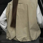 Fashionable Loose Sleeveless Pocket Casual Vest