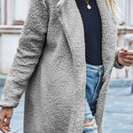 long coat with plush suit collar