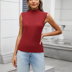 Zeagoo Women's Mock Turtle Neck Sweater Vest Shirts
