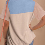 Zeagoo Womens Casual Color Block Tops Short Sleeve T Shirts