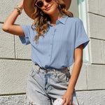 Zeagoo Womens Button Down Shirts Casual Short Sleeve Shirt