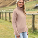 Zeagoo Women's Turtleneck Sweater Fall Winter Chunky Knitted Pullover