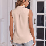 Zeagoo Womens Sleeveless Button Down Shirt with Pockets