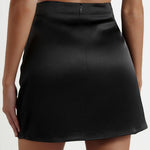 Zeagoo Women's Satin Skirt Elastic Waist A Line Skirts (DE Only)