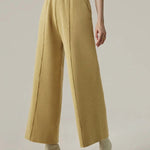 Ninth Pants Wide Leg Solid Color Pants Trousers