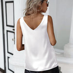 Zeagoo Women's Satin Tank Top Sleeveless Blouse Top (DE Only)