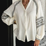 Embroidery Detail Long Sleeve Shirt